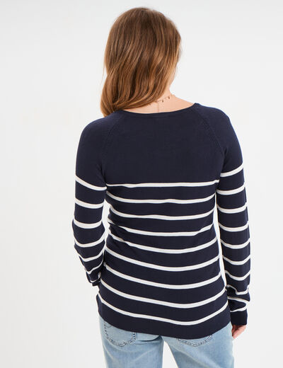 Pull boutonné allaitement blanc femme maternité