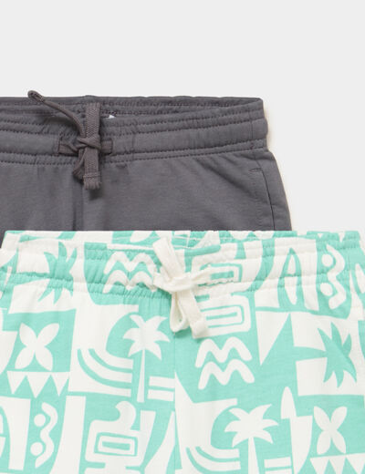 Lot 2 bermudas droits coton majoritaire ecru gar&ccedil;on