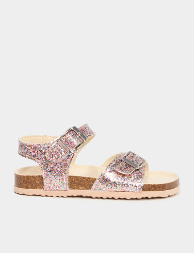 Sandales vernies &agrave; paillettes multicolore fille