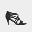Sandales &agrave; talons 8 cm noir femme
