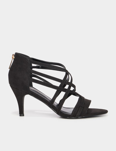 Sandales à talons 8 cm noir femme