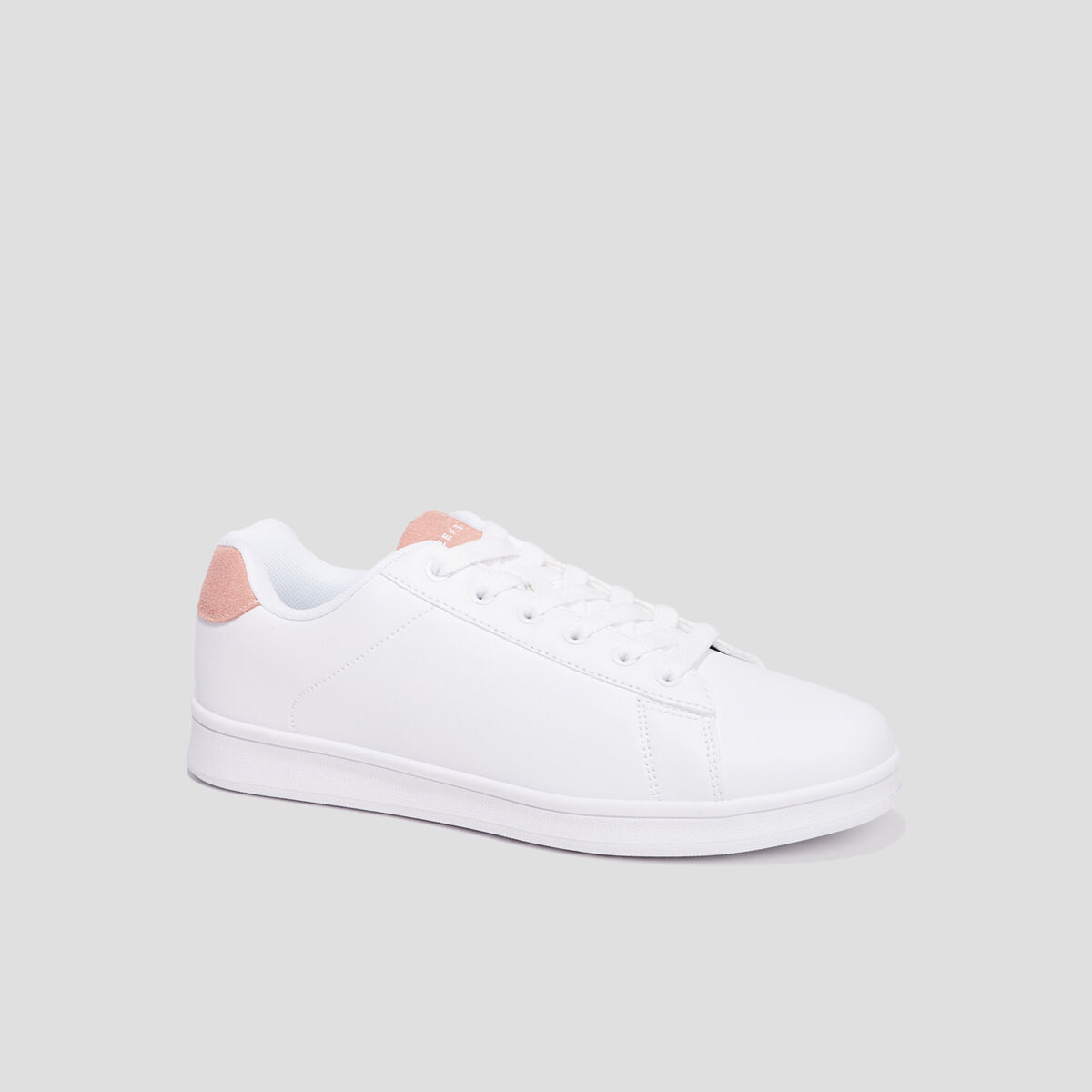 Tennis basses &agrave; lacets bout rond rose femme