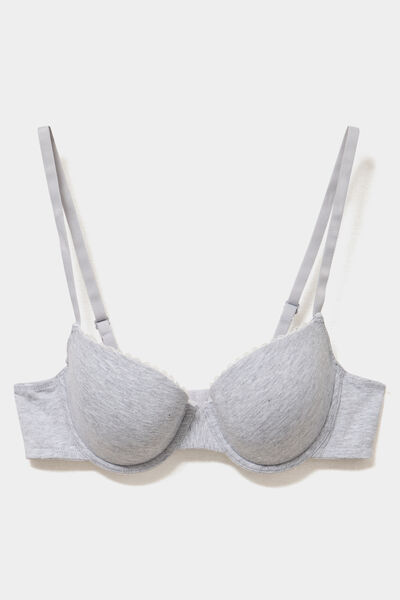 Soutien-gorge padd&eacute; embo&icirc;tant gris clair femme
