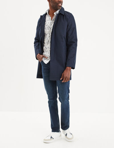 Chemise ajustée col français ecru homme