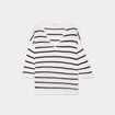 Pull col en V manches 3/4 ecru femme grande taille