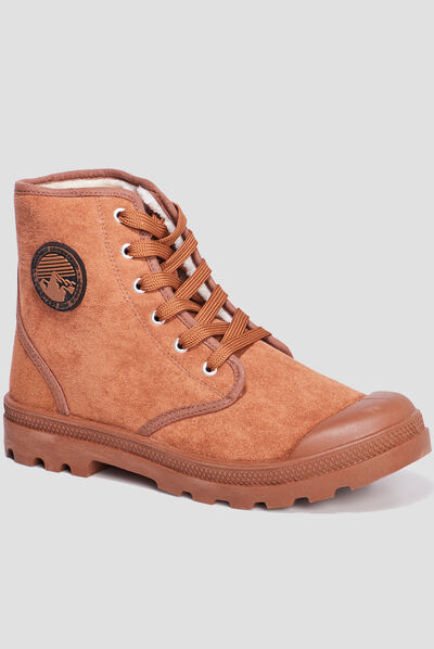 Baskets montantes fourrées Trappeur marron femme