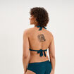 Haut de maillot de bain forme triangle bleu p&eacute;trole femme