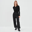 Pantalon loose bas resserré noir femme