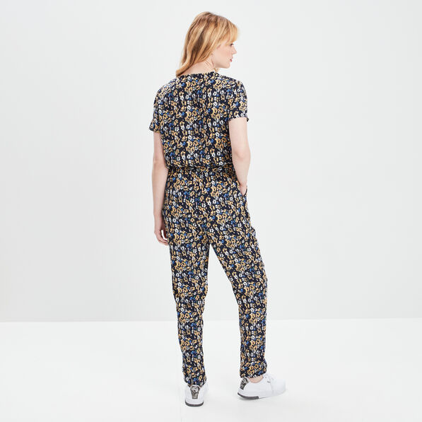 combinaison pantalon fluide ceinturee bleu femme Combinaison pantalon fluide ceinturée bleu femme