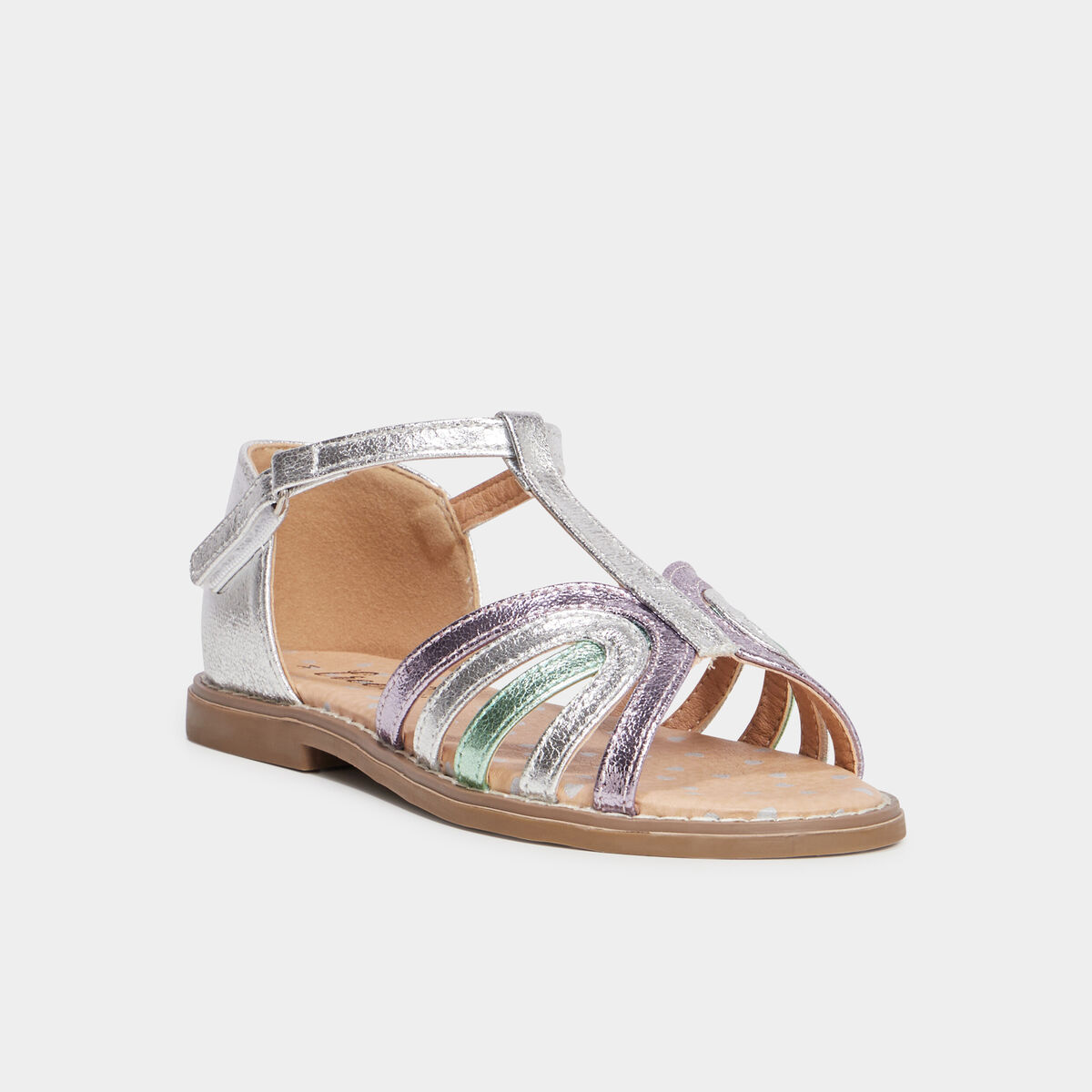 Sandales m&eacute;tallis&eacute;es Creeks multicolore fille