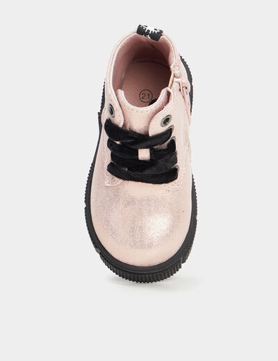 Bottines à paillettes Liberto rose bébé fille