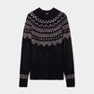 Pull jacquard fils métallisés Liberto noir femme