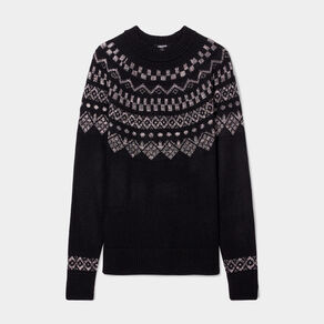 pull jacquard fils metallises liberto noir femme Pull jacquard fils métallisés Liberto noir femme