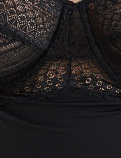 Body emboîtant à dentelle Irma noir femme grande taille