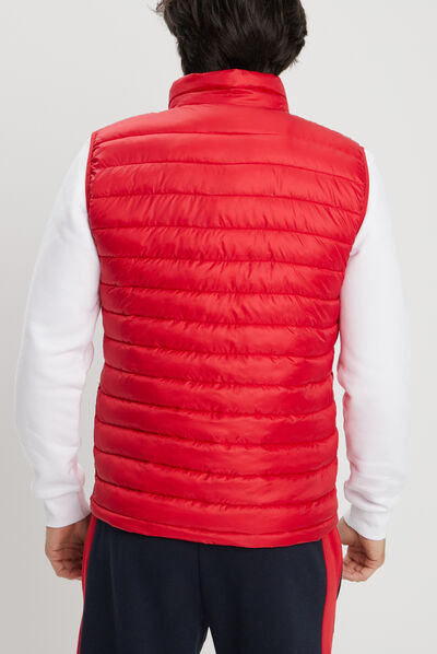 Doudoune légère zippée sans manches rouge homme