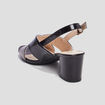 Sandales à talons pied large noir femme