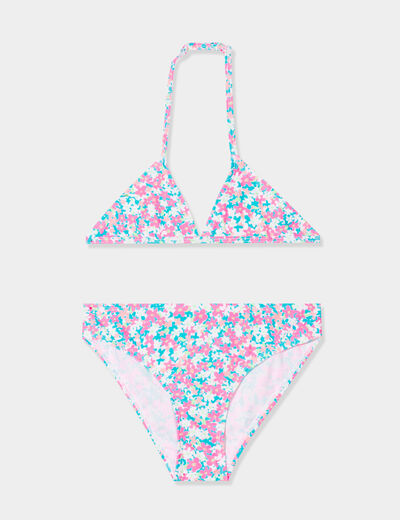Maillot de bain 2 pièces à bretelles ecru fille