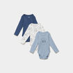 Lot 3 bodies US coton manches longues bleu b&eacute;b&eacute;
