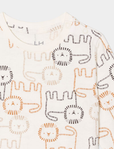 T-shirt manches longues coton ecru bébé garçon