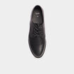 Derbies liser&eacute;s m&eacute;tallis&eacute;s talon plat noir femme