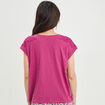 T-shirt manches courtes effet macramé violet femme