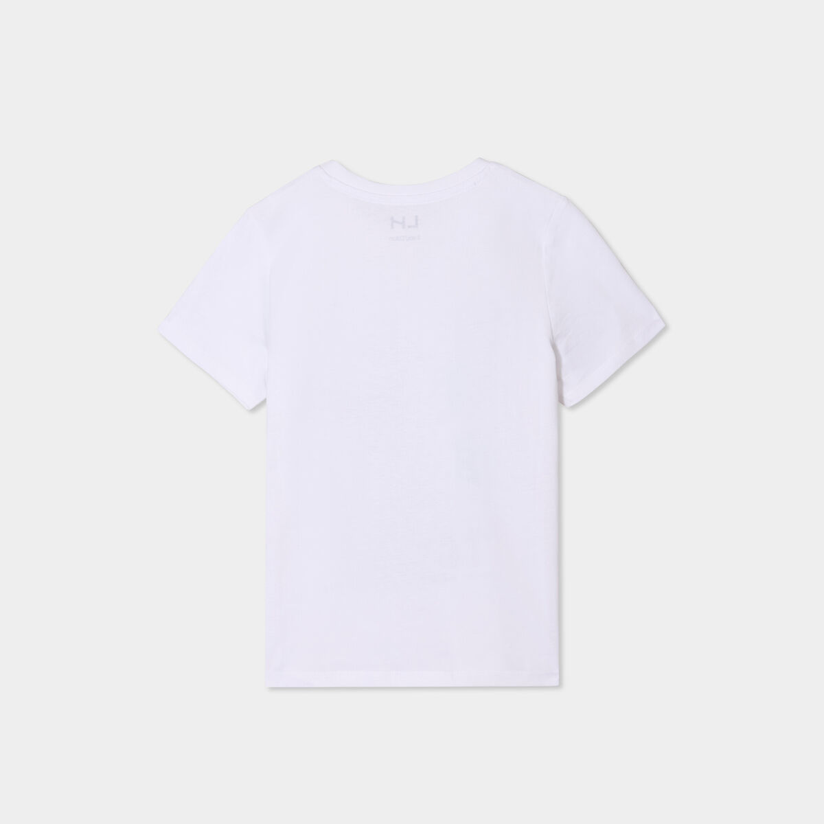 T-shirt col rond manches courtes coton blanc gar&ccedil;on