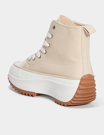 Baskets montantes plateformes sable femme