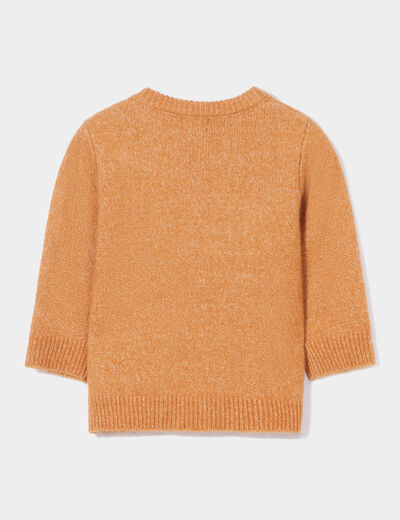 Pull épaule boutonnée Kimbaloo marron cognac bébé garçon