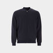 Gilet reli&eacute;f&eacute; manches longues zipp&eacute; bleu marine homme