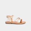 Sandales brides tressées en cuir jaune or fille
