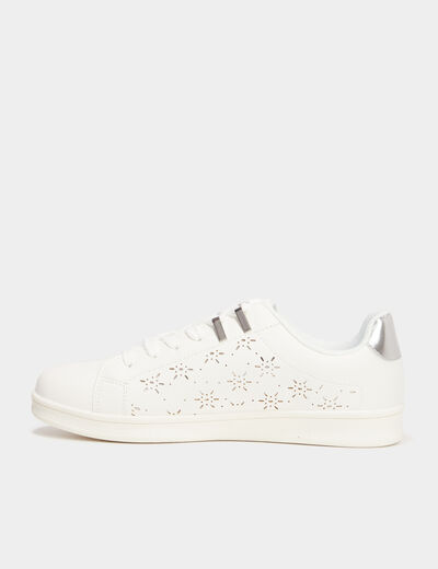 Tennis basses perforées Creeks blanc femme