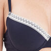 Soutien-gorge corbeille emboitant coton bleu marine femme