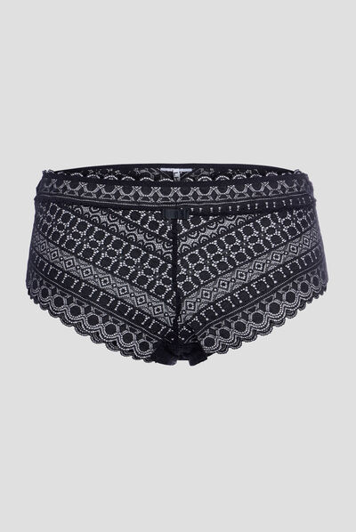 Shorty en dentelle noir femme