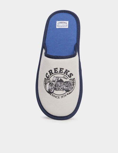 Chaussons mules maille gris homme
