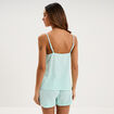 Haut de pyjama d&eacute;bardeur gaze de coton bleu clair femme