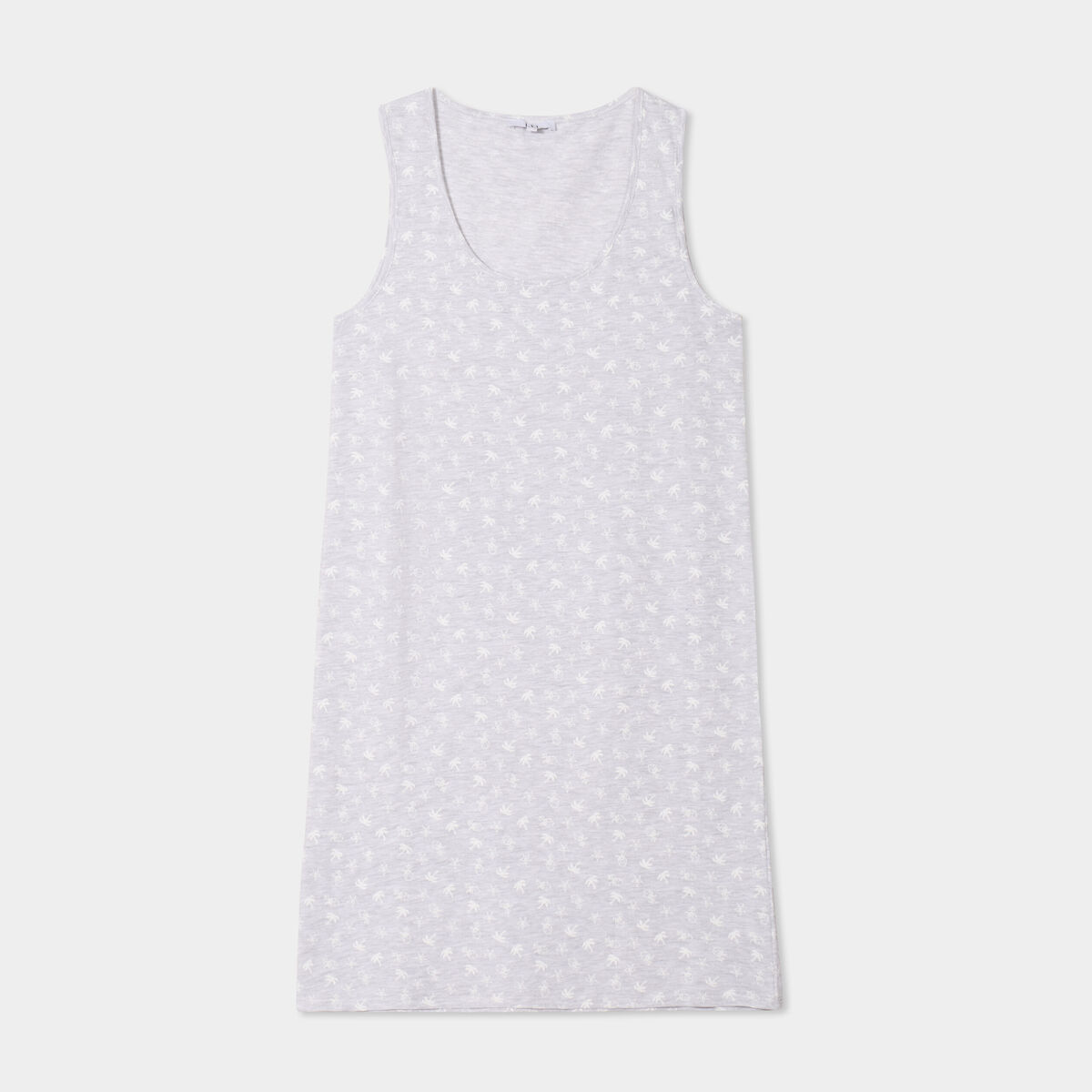 Chemise de nuit sans manches gris clair femme