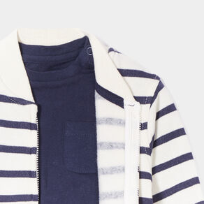 ensemble 2 pieces t shirt et gilet teddy bleu marine bebeg Ensemble 2 pièces t-shirt et gilet teddy bleu marine bébé garçon