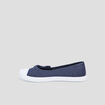Ballerines en toile avec noeuds bleu marine femme
