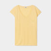 T-shirt col v poche poitrine Creeks jaune clair femme