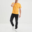 T-shirt en coton manches courtes jaune moutarde homme