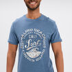 T-shirt droit manches courtes coton bleu fonc&eacute; homme