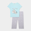 Ensemble pyjama corsaire 2 pi&egrave;ces bleu turquoise femme grande taille