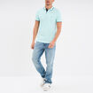 Polo avec broderie poitrine coton Creeks bleu turquoise homme