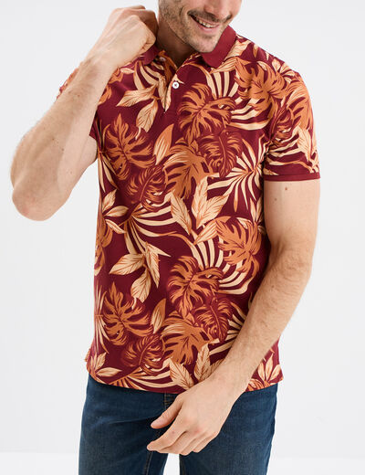 Polo jersey coton manches courtes bordeaux homme