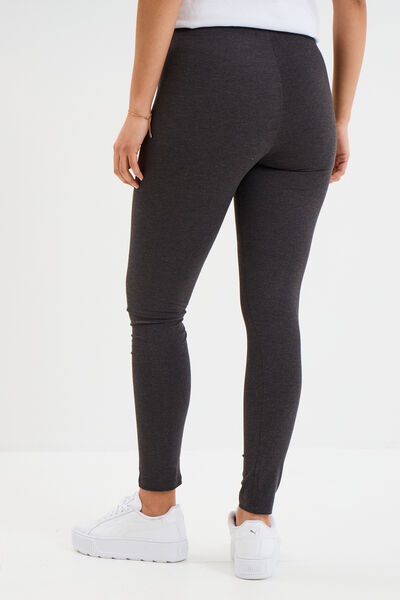 Legging taille &eacute;lastiqu&eacute;e gris fonc&eacute; femme