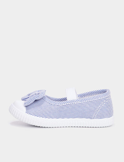 Babies en toile avec noeuds bleu ciel fille
