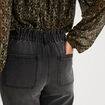 Jean paperbag cropped taille &eacute;lastiqu&eacute;e denim noir femme