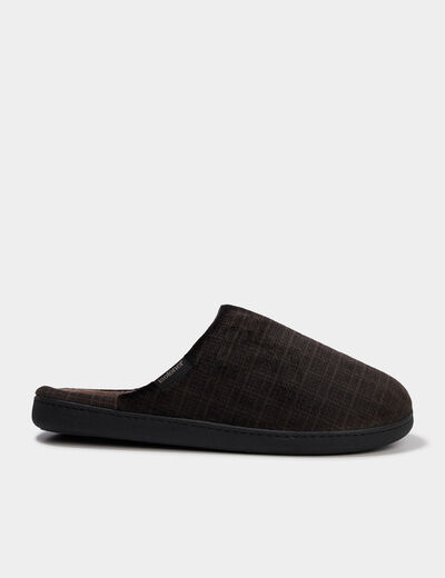 Chaussons mules Isotoner Ergonomie vert kaki homme