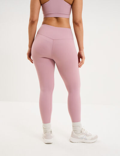 Legging de sport gainant taille haute mauve femme