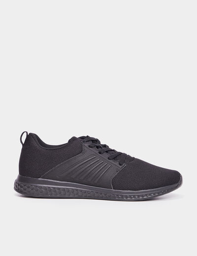Baskets running à lacets noir homme